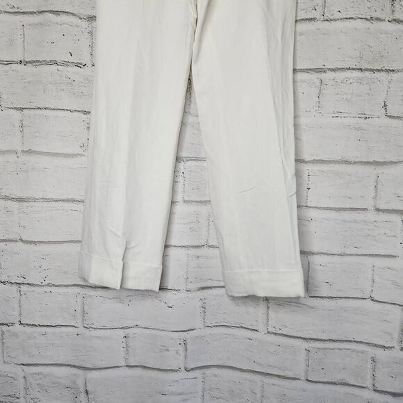 Ann Taylor LOFT Womens White Wide Leg High Waist Lined Linen Pants Size 8P - Picture 4 of 15